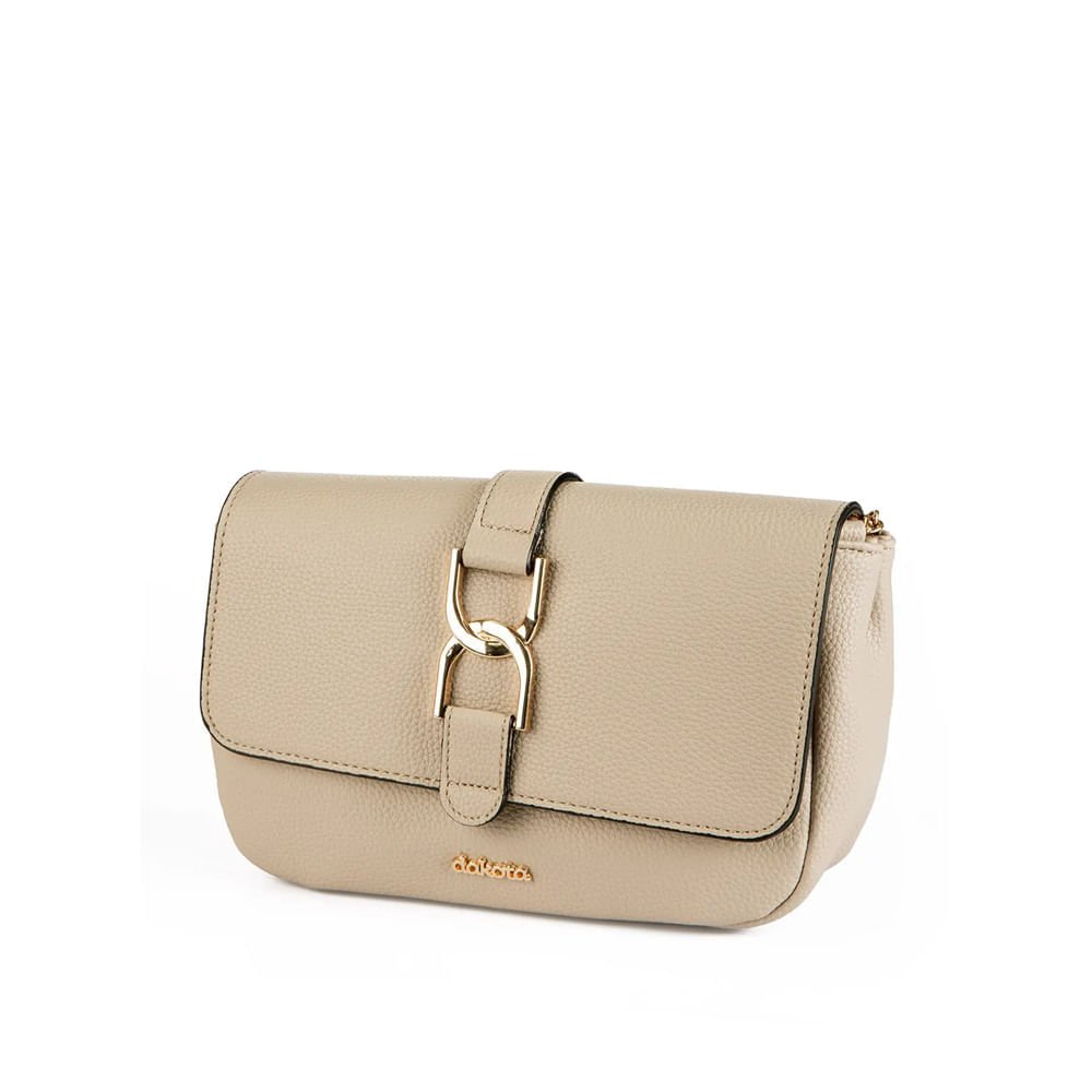 Bolsa Feminina Dakota Pequena Transversal Logo Bege Bege 2