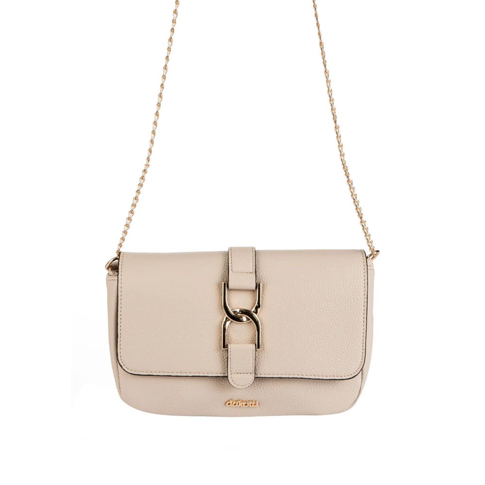 Bolsa Feminina Dakota Pequena Transversal Logo Bege Bege 5