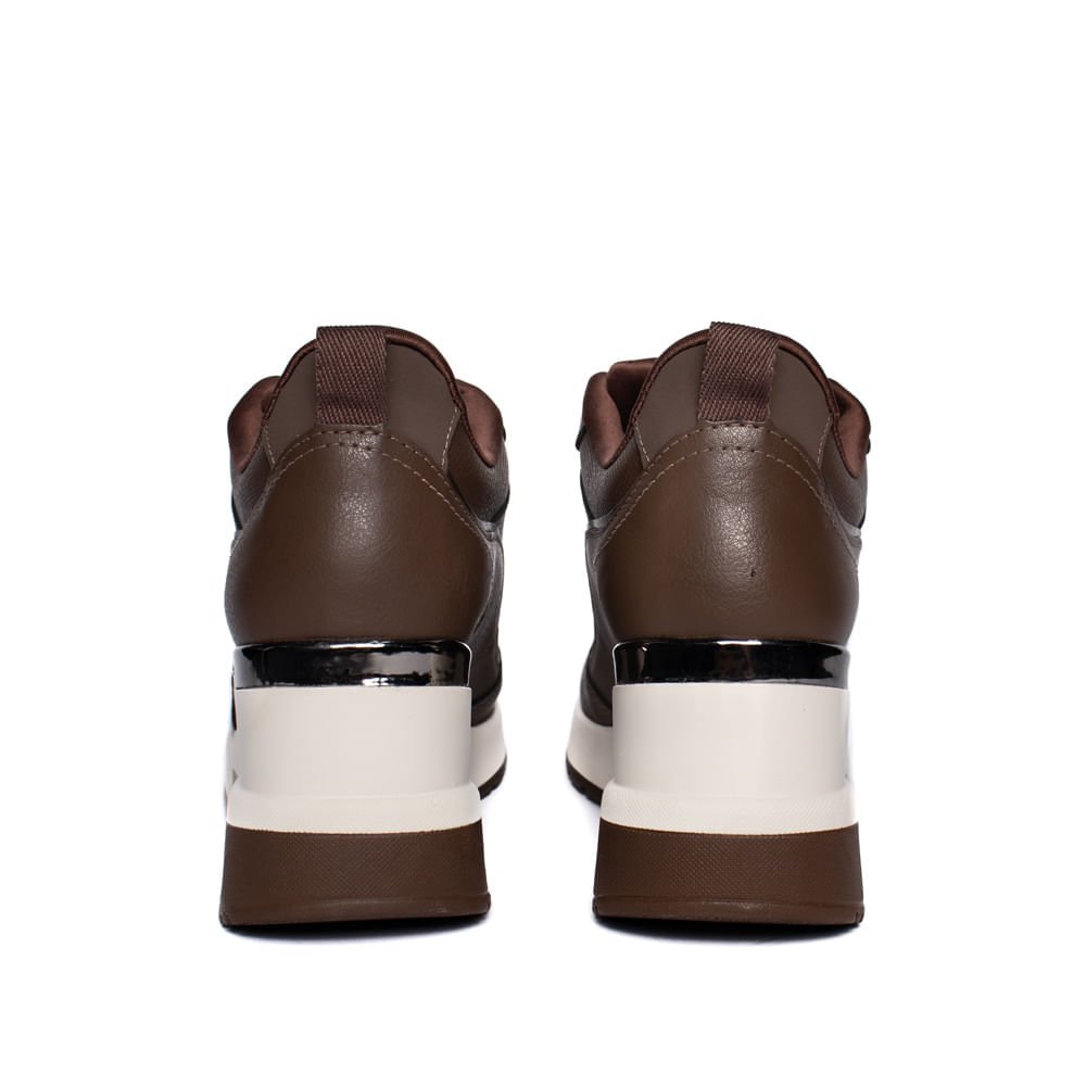 Tênis Feminino Via Marte Solado Anabela Marrom Marrom 3