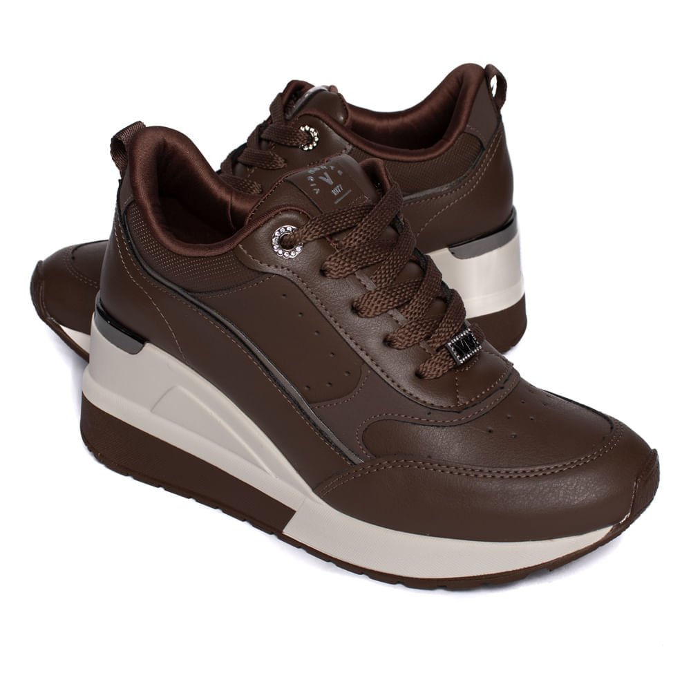 Tênis Feminino Via Marte Solado Anabela Marrom Marrom 6