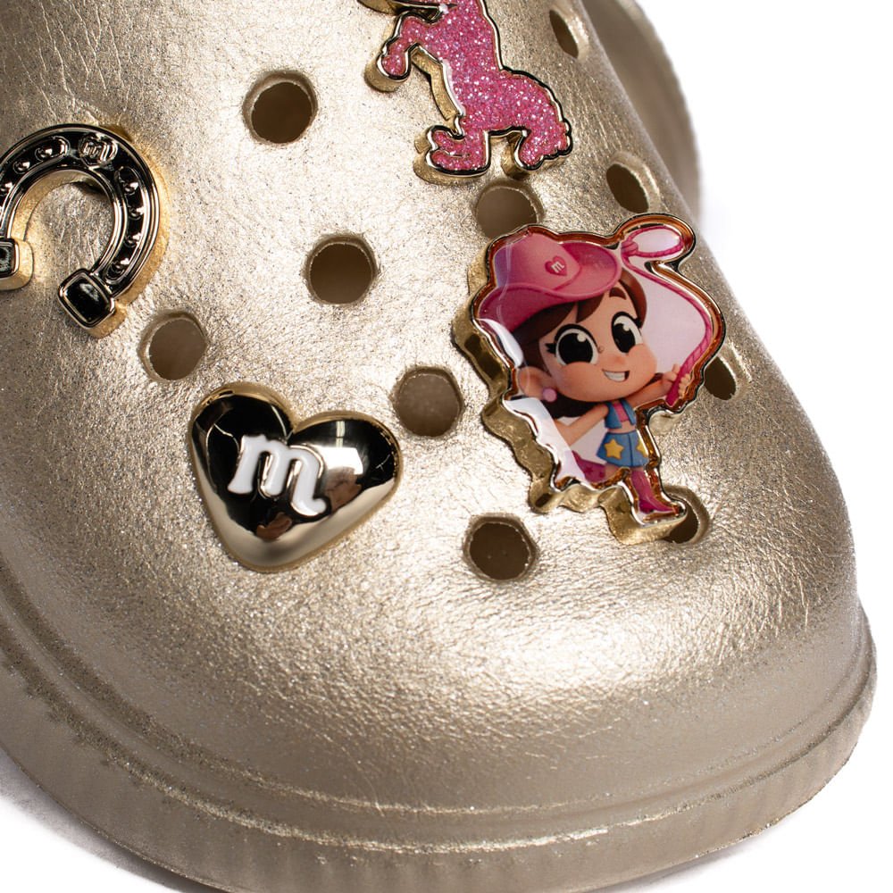 Sandália Babuche Infantil Molekinha Pins Dourado Dourado 5