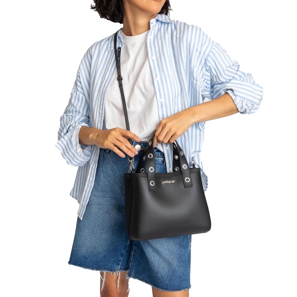 Bolsa Feminina Petite Jolie Tote Média Secret Preto Preto 5