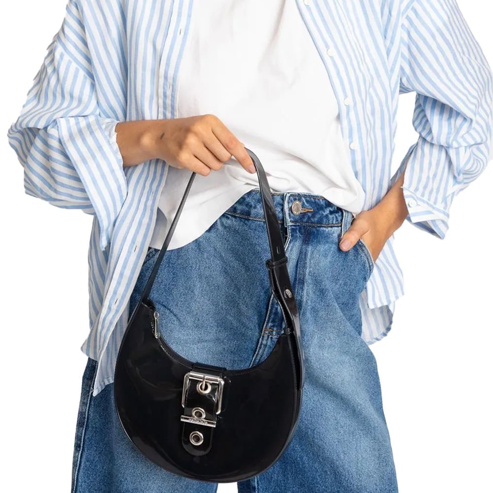 Bolsa Feminina Petite Jolie Média Moon Hobo J-Lastic Preto Preto 4