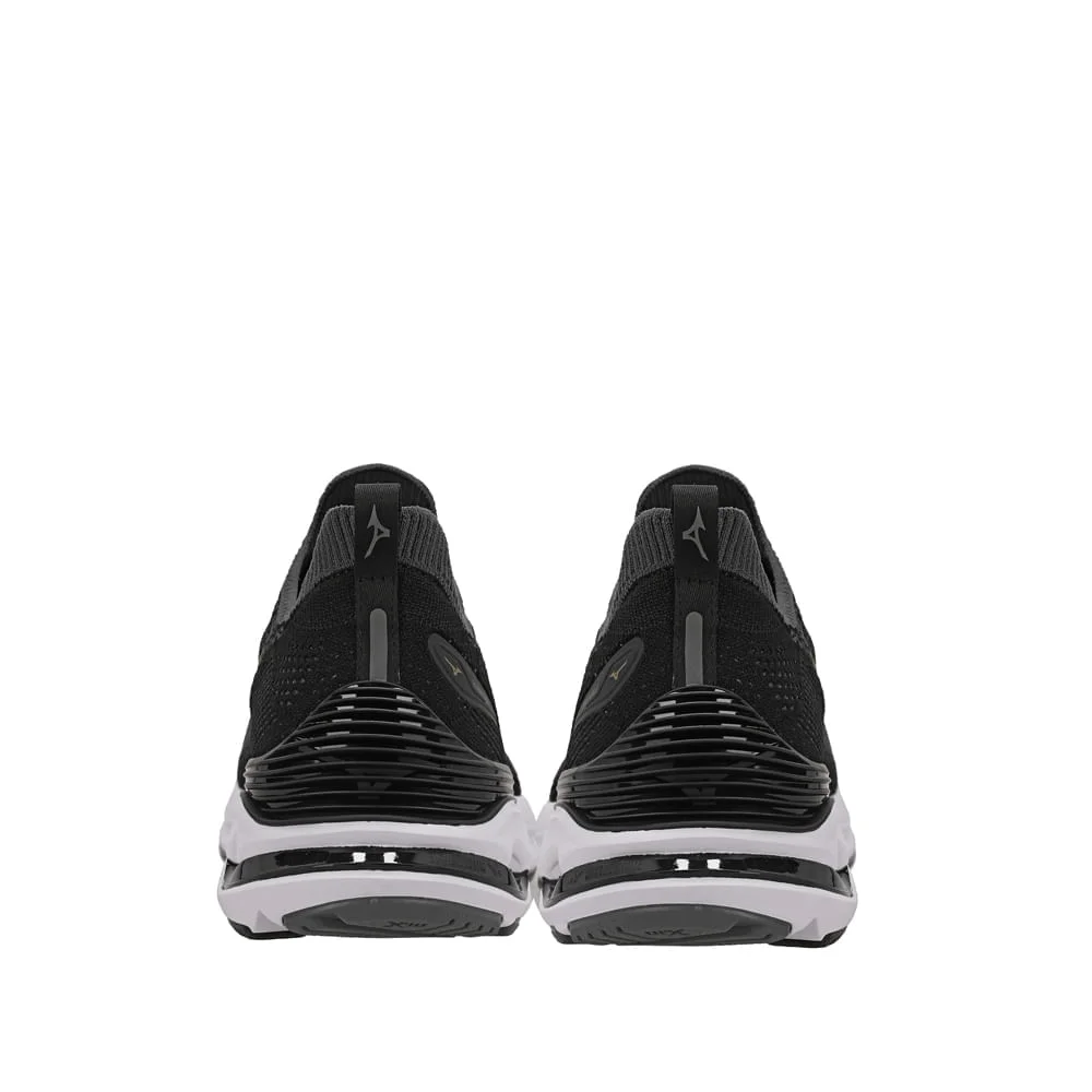 Tênis Masculino Mizuno Wave Mirai 8 Knit Preto/Dourado Preto 3