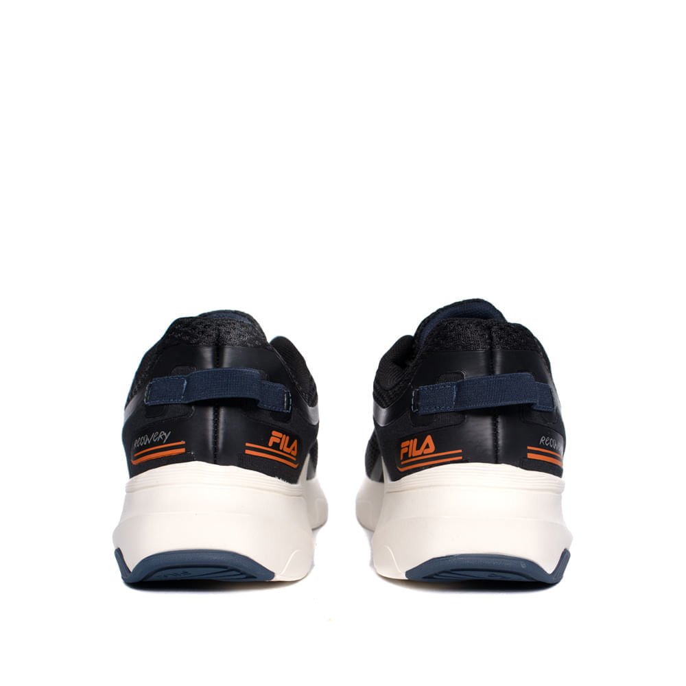 Tênis Masculino Fila Recovery Esportivo Preto/Laranja Preto 3