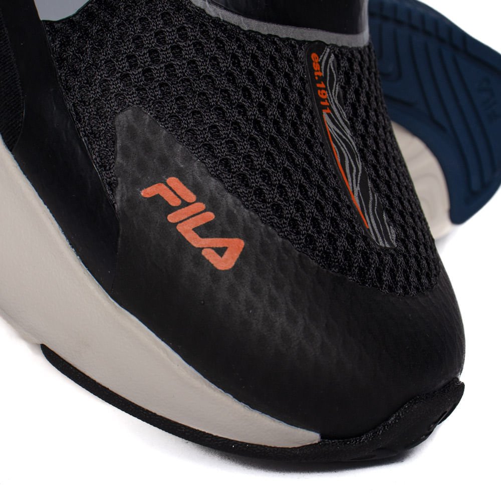 Tênis Masculino Fila Recovery Esportivo Preto/Laranja Preto 6