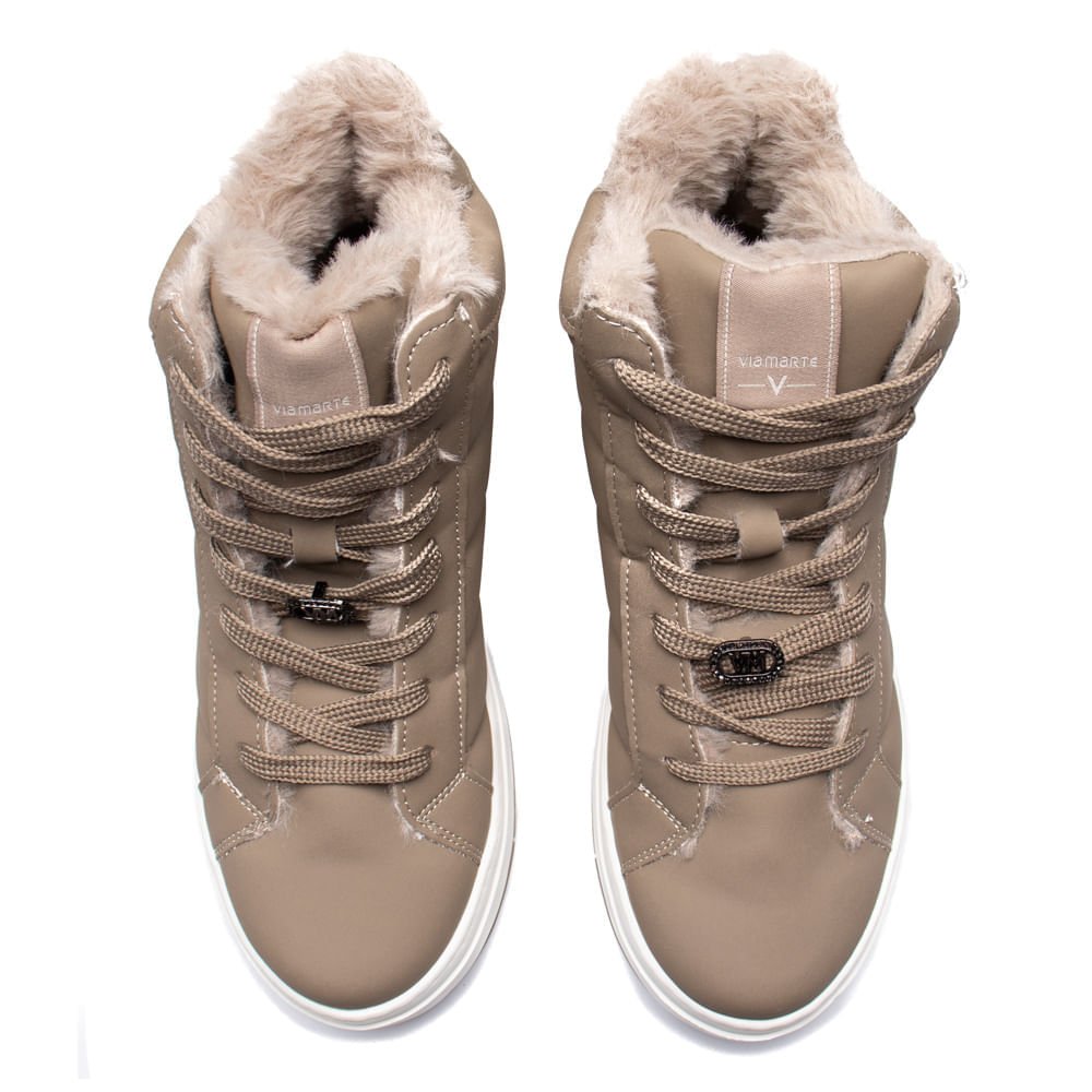 Tênis Feminino Via Marte Cano Alto Nobuck Cinza Cinza 4