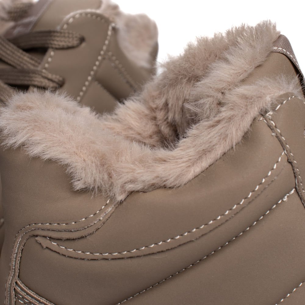 Tênis Feminino Via Marte Cano Alto Nobuck Cinza Cinza 5