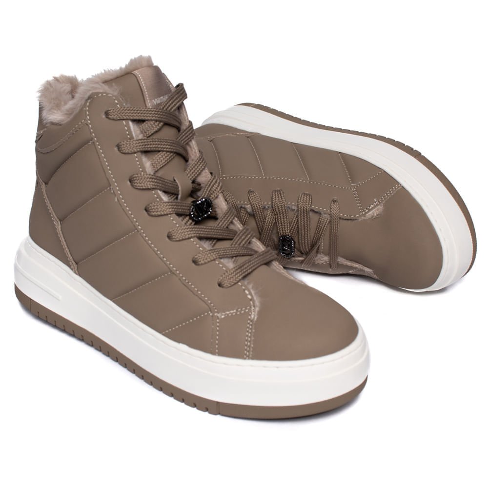 Tênis Feminino Via Marte Cano Alto Nobuck Cinza Cinza 6