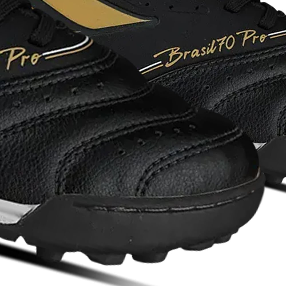 Chuteira Masculina Penalty Society Brasil 70 Preto/Dourado Preto 5