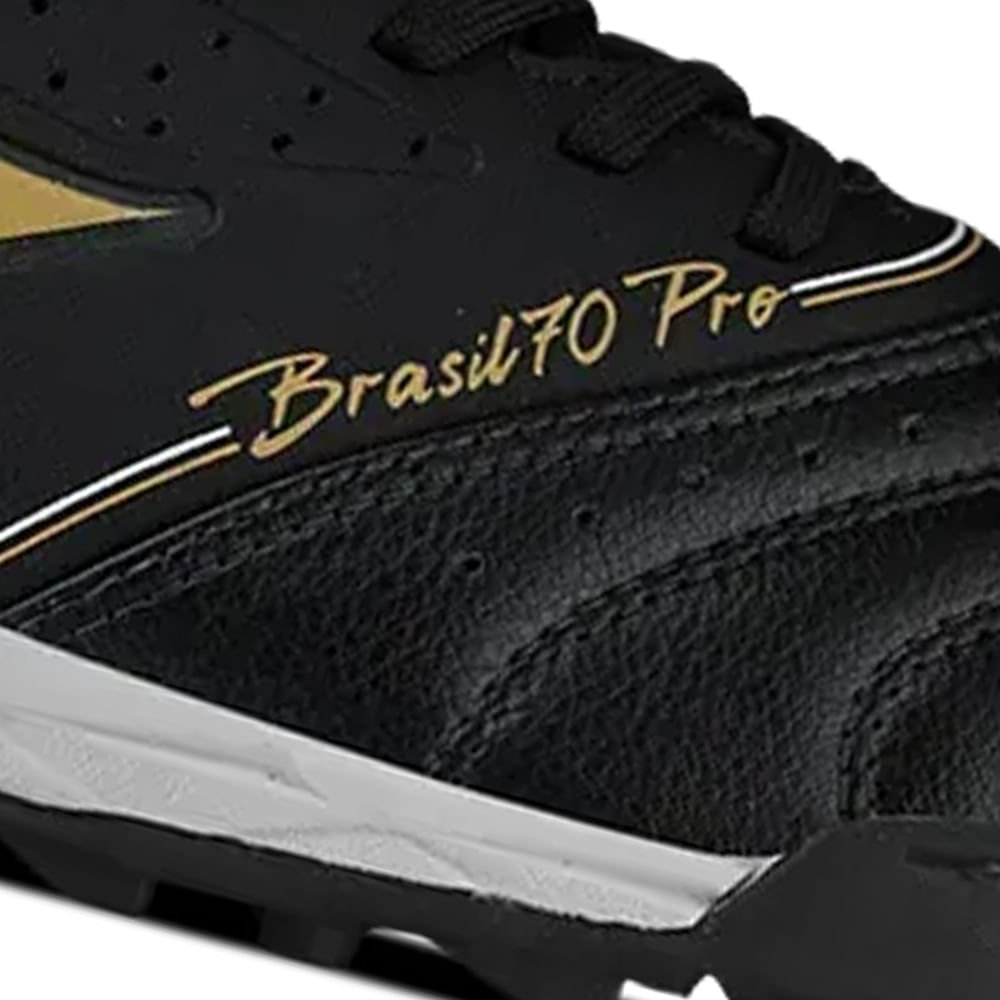 Chuteira Masculina Penalty Society Brasil 70 Preto/Dourado Preto 6