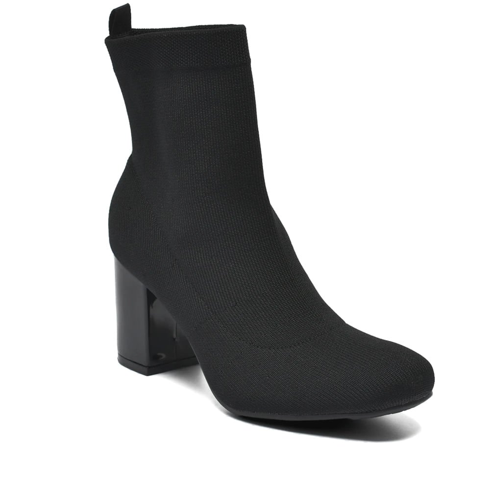 Bota Feminina Via Marte Sock Boot Knit Preto Preto 2
