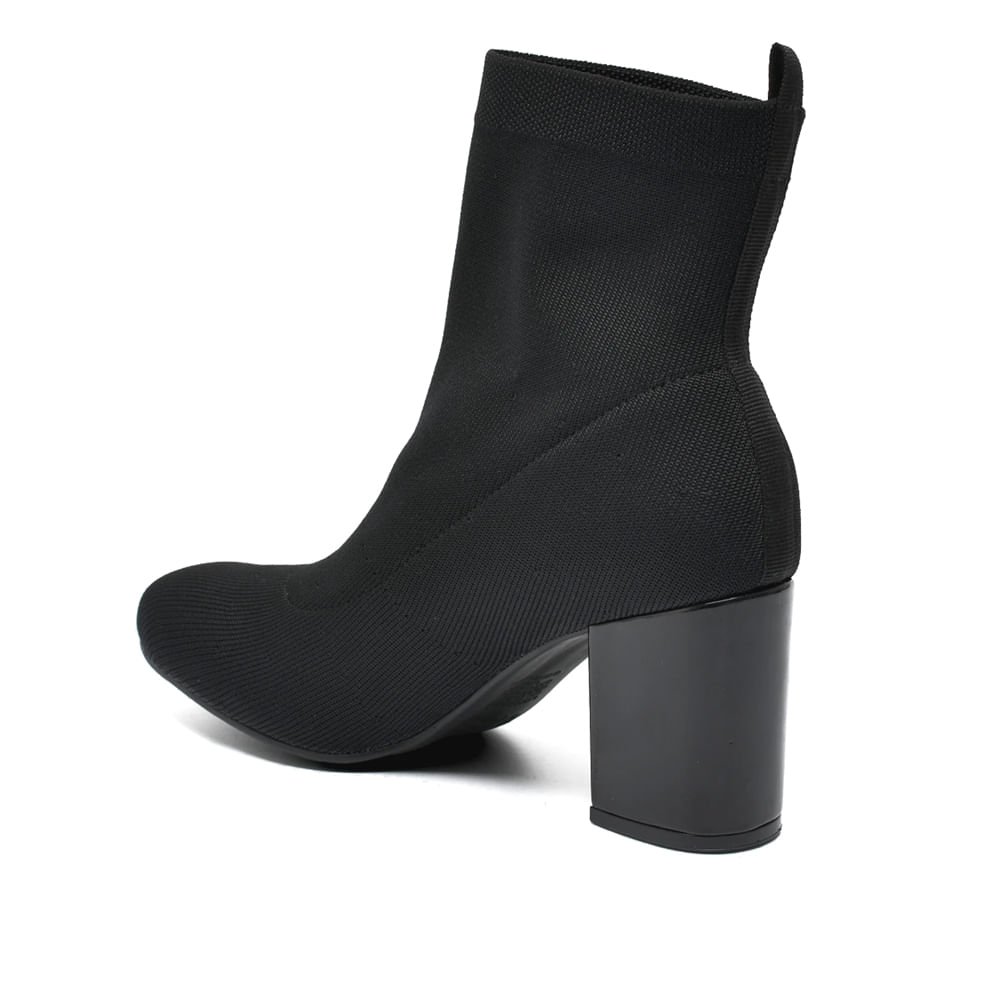 Bota Feminina Via Marte Sock Boot Knit Preto Preto 4
