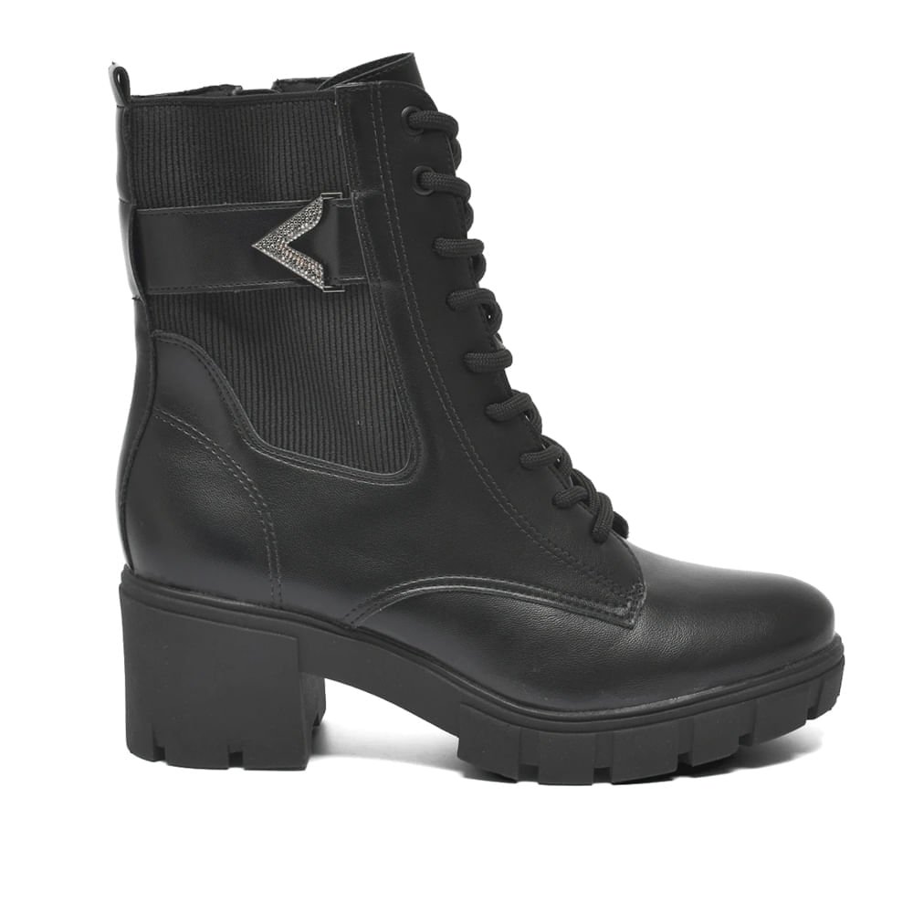 Coturno Feminino Via Marte Strass Napa Preto