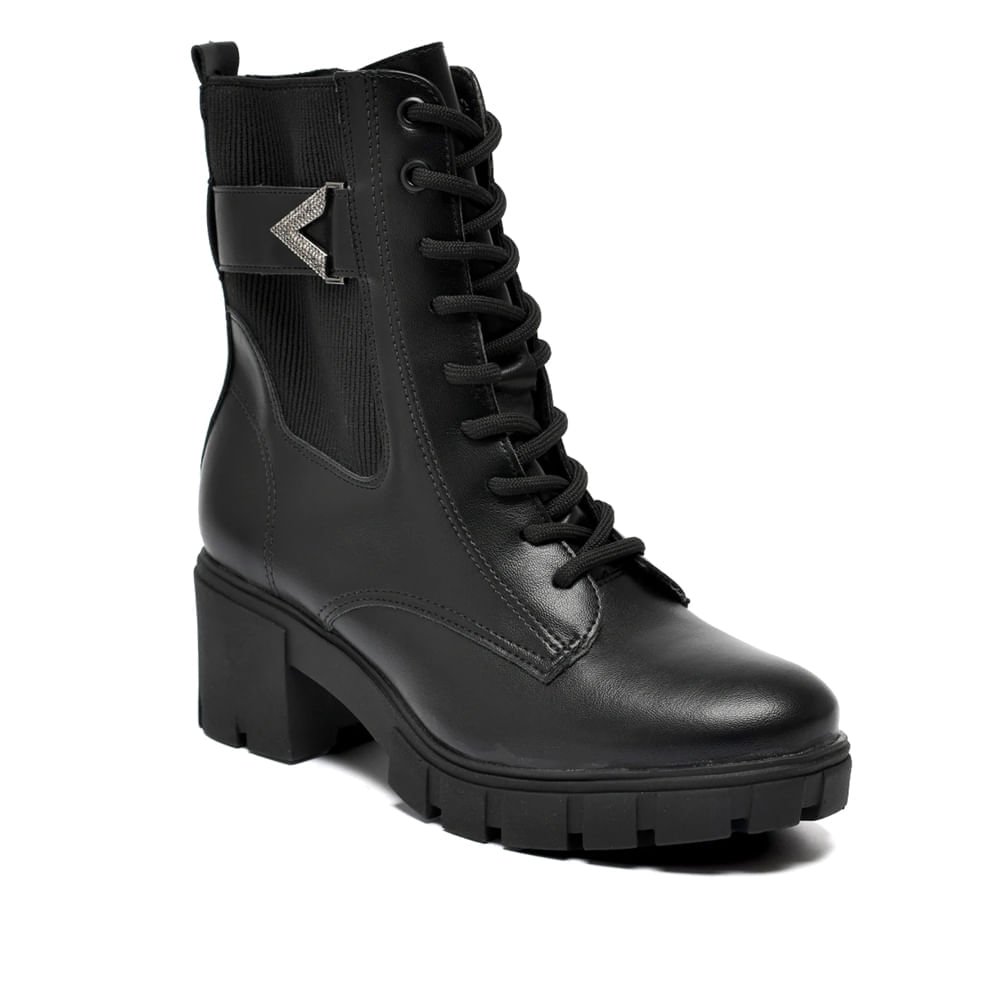 Coturno Feminino Via Marte Strass Napa Preto Preto 4
