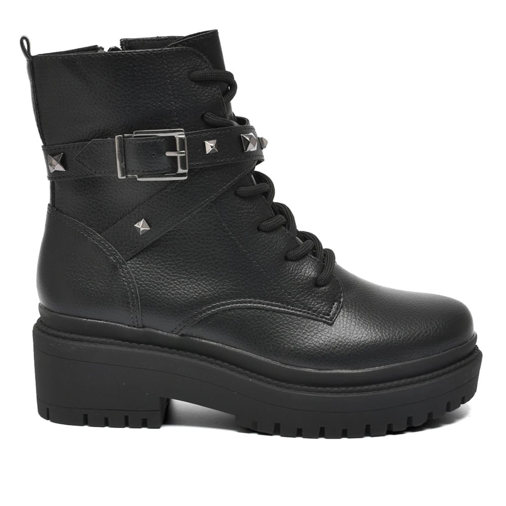 Coturno Feminino Via Marte Napa Rocker Burnished Preto