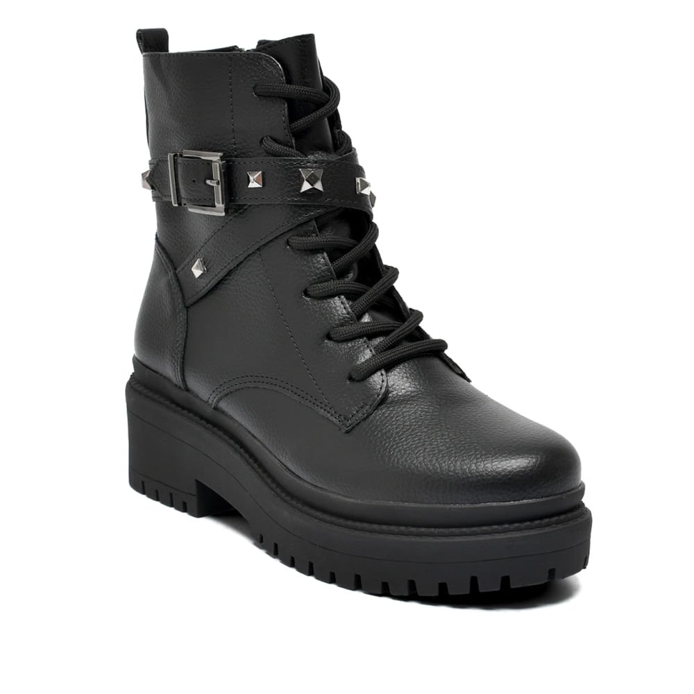 Coturno Feminino Via Marte Napa Rocker Burnished Preto Preto 3