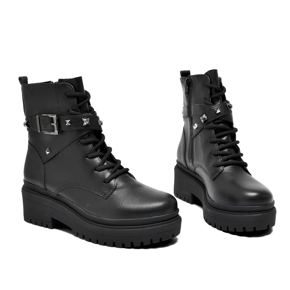 Coturno Feminino Via Marte Napa Rocker Burnished Preto Preto 4