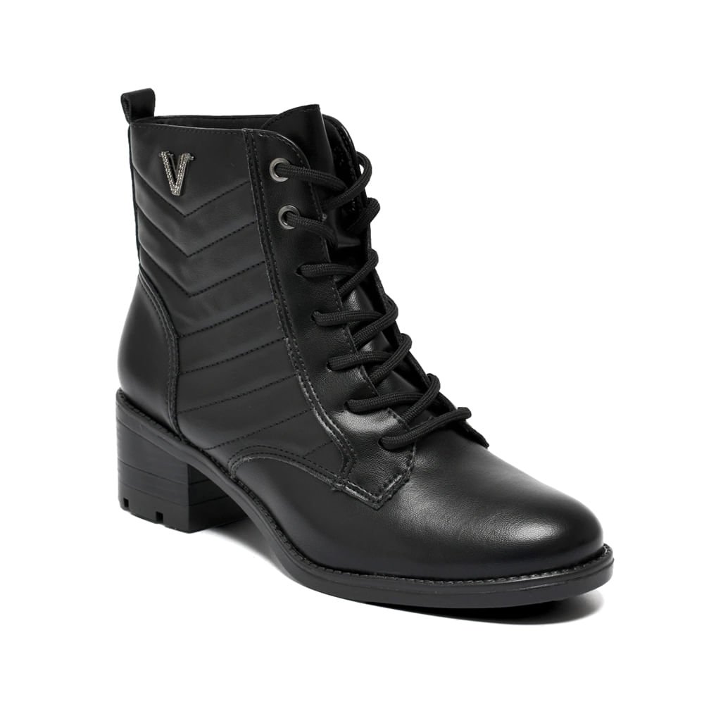 Coturno Feminino Via Marte Matelassê Napa Preto Preto 3