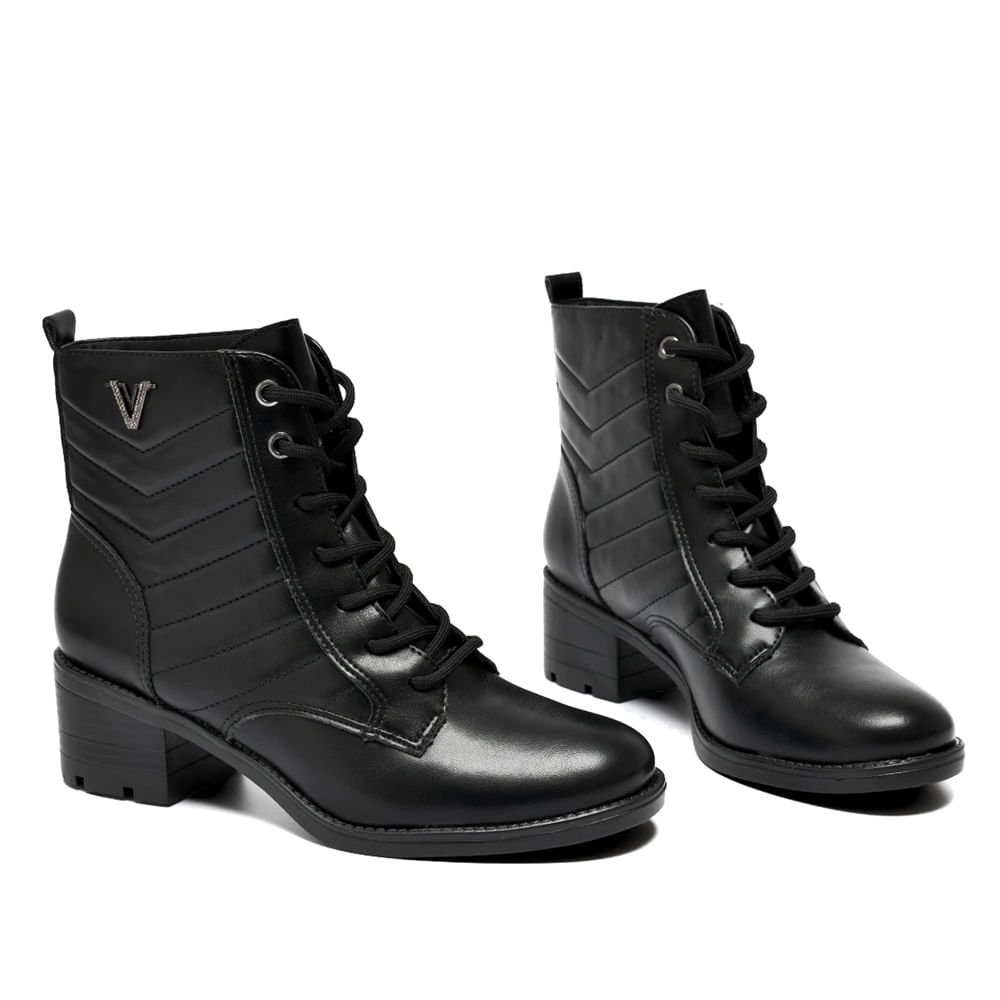 Coturno Feminino Via Marte Matelassê Napa Preto Preto 4