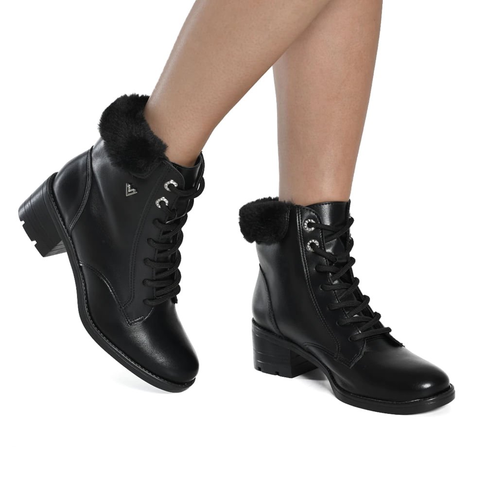 Coturno Feminino Via Marte Napa Peluciado Preto Preto 5