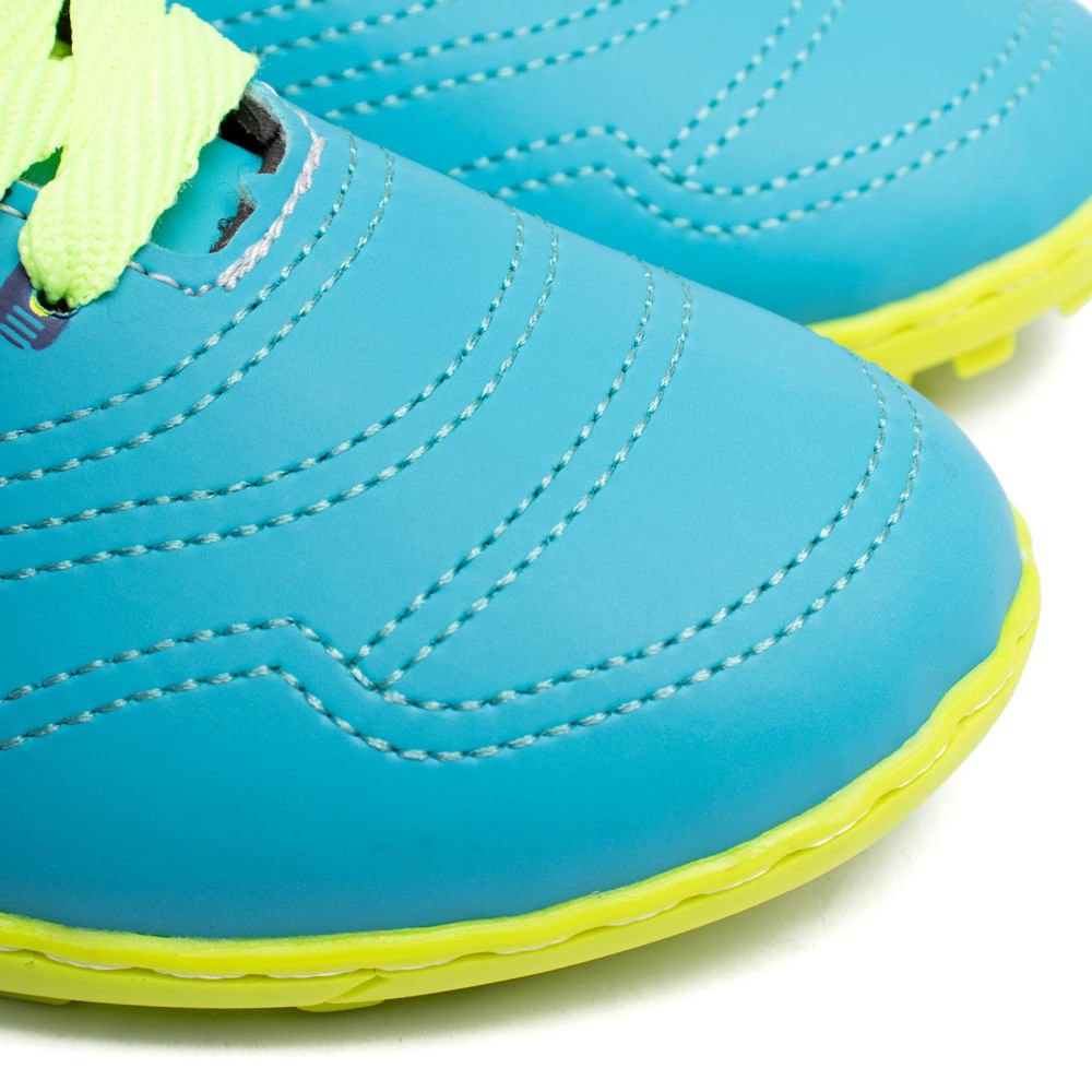 Chuteira Society Infantil Topfly Costurada Azul Celeste Azul 5