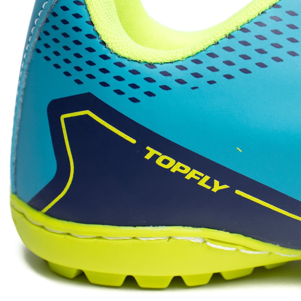 Chuteira Society Infantil Topfly Costurada Azul Celeste Azul 6