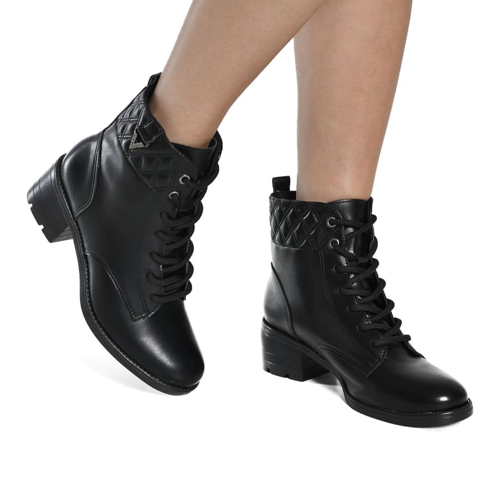 Coturno Feminino Via Marte Napa Salto Bloco Preto Preto 5