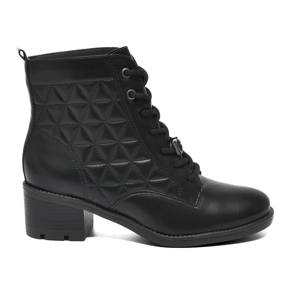 Coturno Feminino Via Marte Matelassê Napa Preto