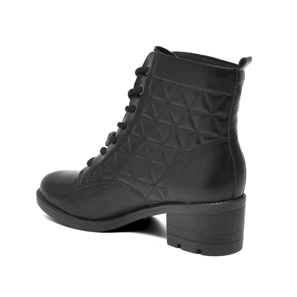 Coturno Feminino Via Marte Matelassê Napa Preto Preto 2