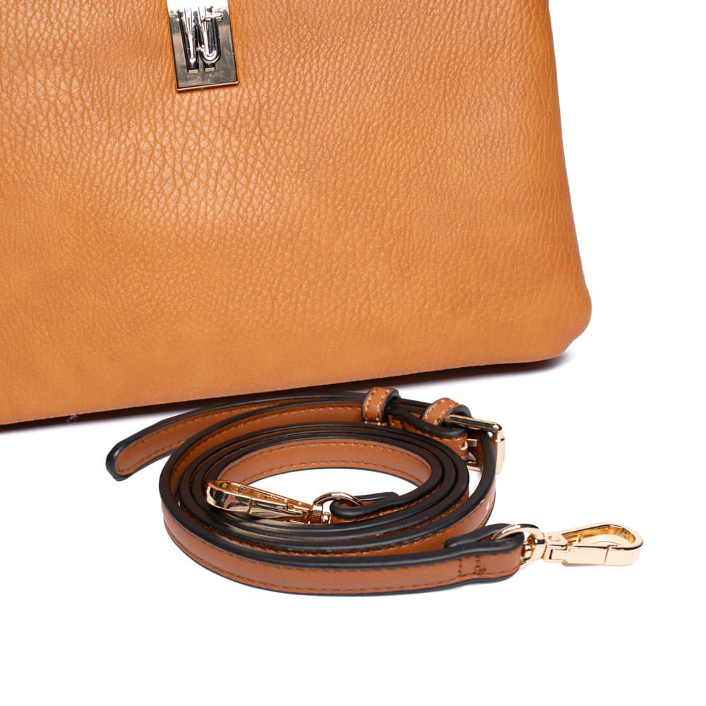 Bolsa Feminina Wj Transversal Divisória Caramelo Marrom 4