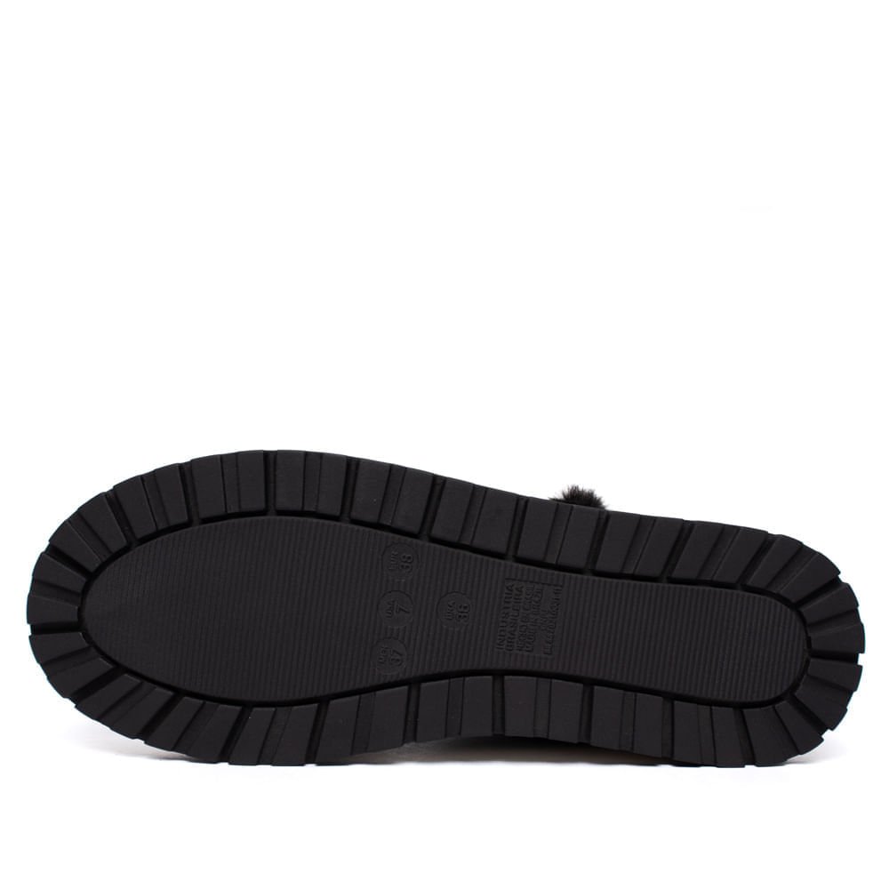 Bota Feminina Via Marte Flatform Peluciado Preto Preto 2