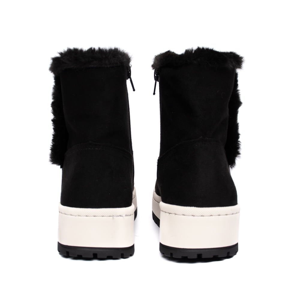 Bota Feminina Via Marte Flatform Peluciado Preto Preto 3