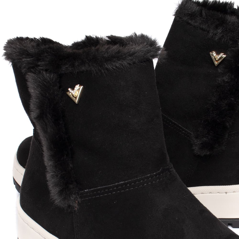 Bota Feminina Via Marte Flatform Peluciado Preto Preto 6
