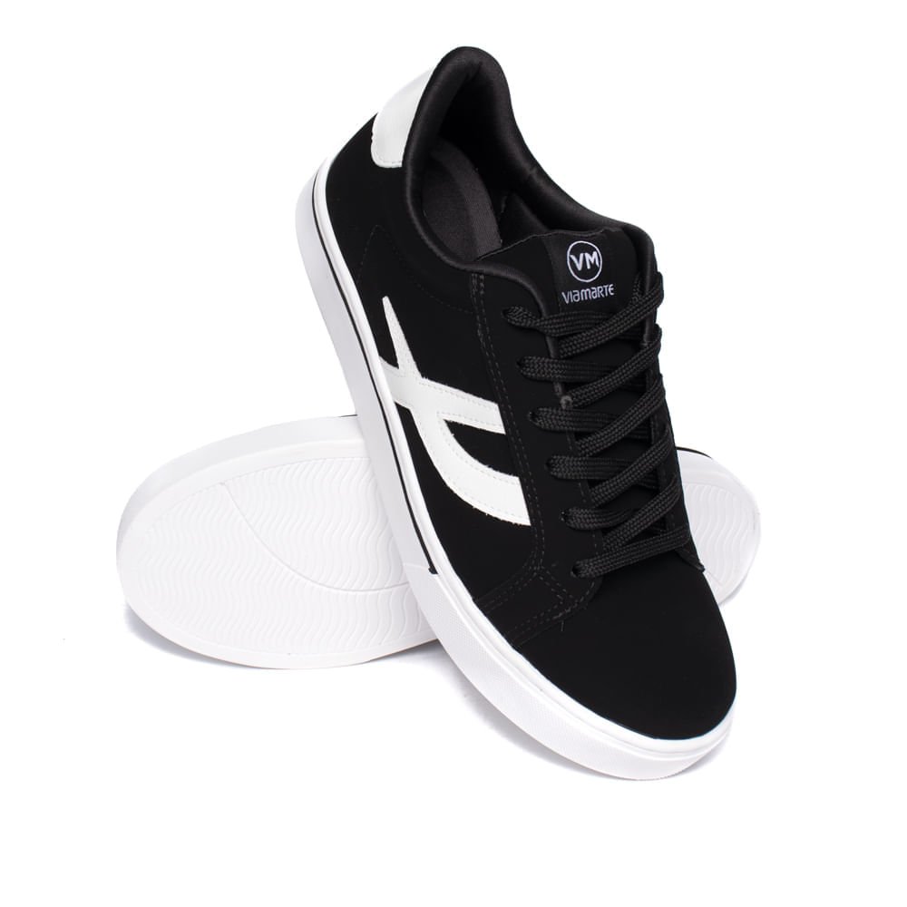 Tênis Feminino Via Marte Casual Flatform Preto/Branco Preto 5