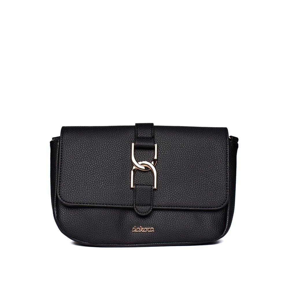 Bolsa Feminina Dakota Pequena Transversal Logo Preto Preto 5