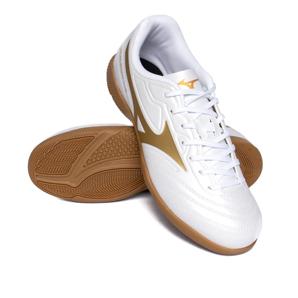 Chuteira Futsal Mizuno Regent Club Esportivo Branco/Dourado Branco 6