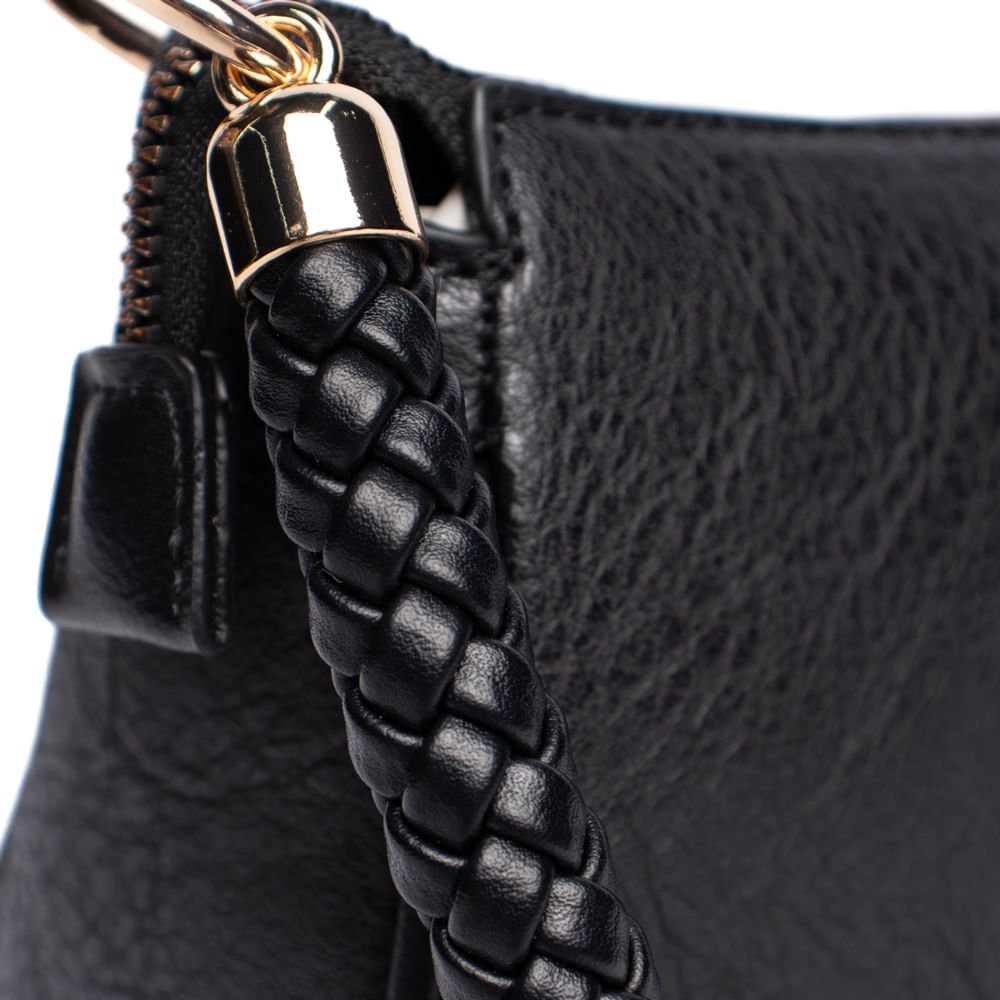 Bolsa Feminina Wj Alça Trançada Pequena Preto Preto 3