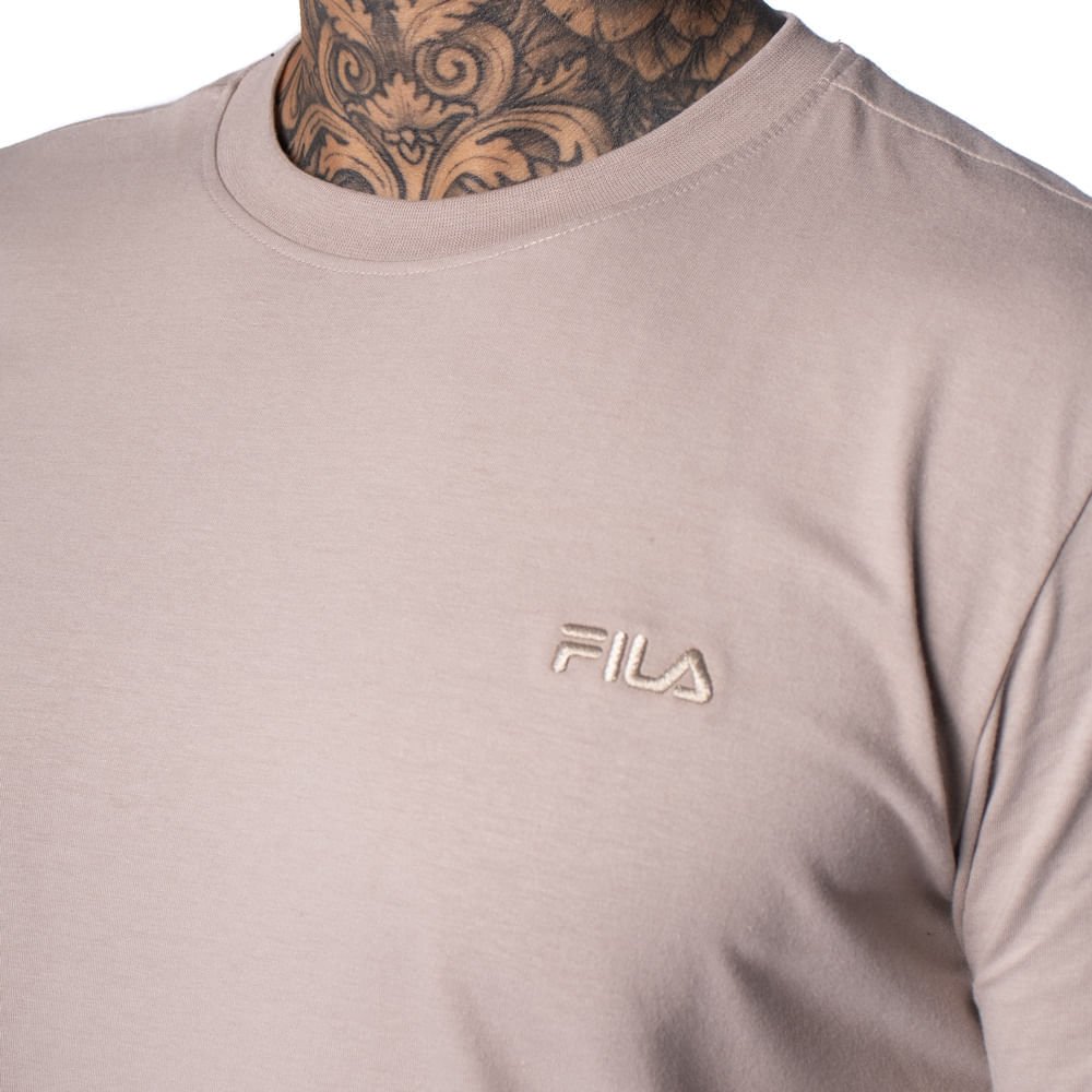 Camiseta Masculina Fila Regular Classic Caqui Bege 3