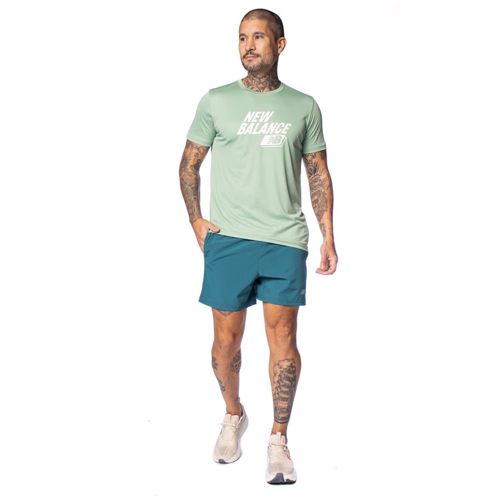 Short Masculino New Balance Sport Essentials 5 Verde Verde 5