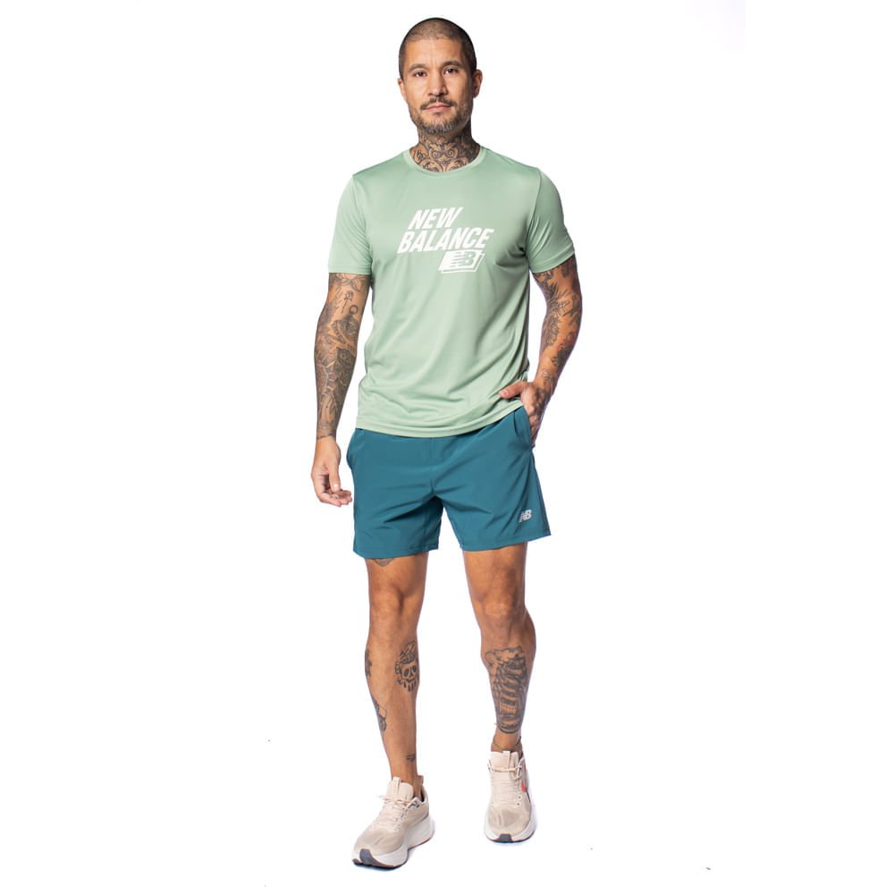 Camiseta Masculina New Balance Sport Graphic Verde Verde 4