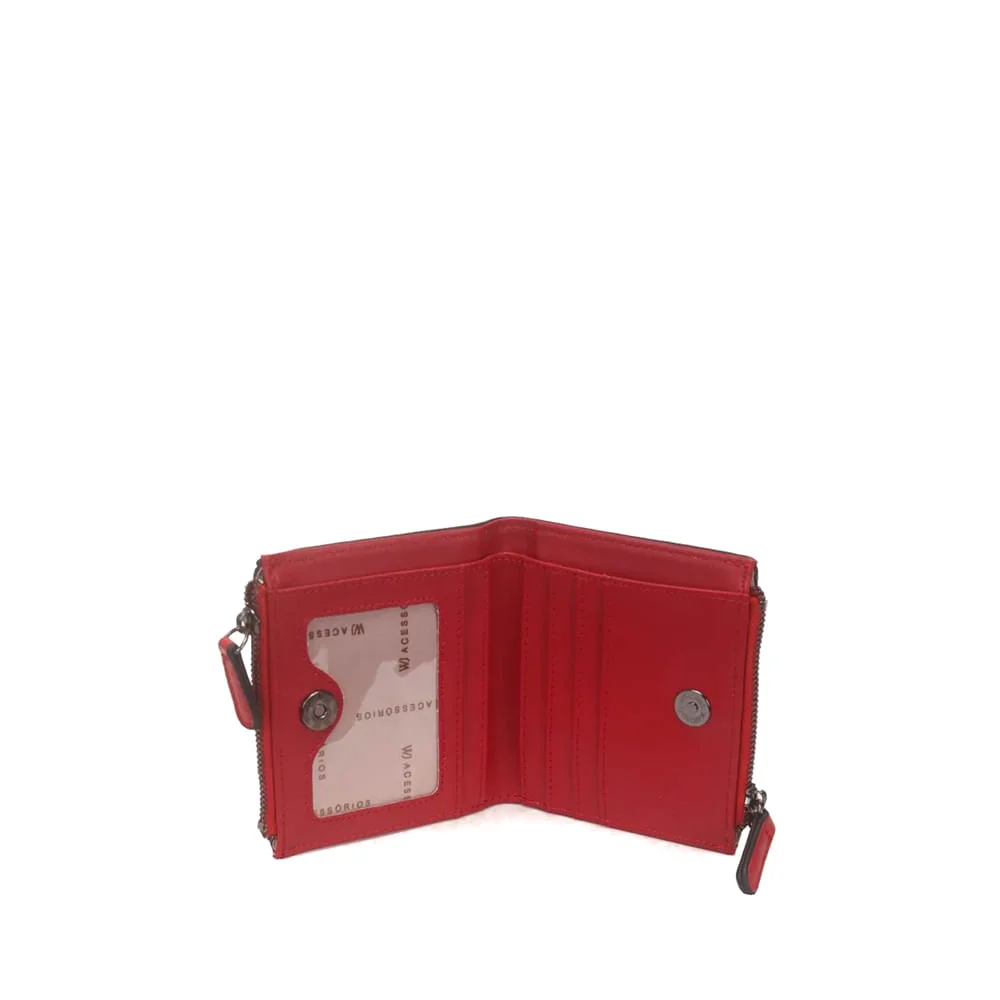 Carteira Feminina Wj Pequena Texturizada Vermelho Vermelho 4