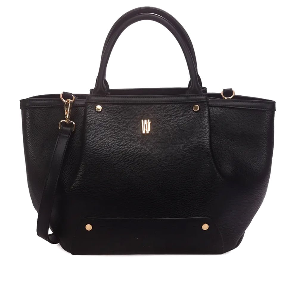 Bolsa Feminina Wj Tote Pregas Grande Preto