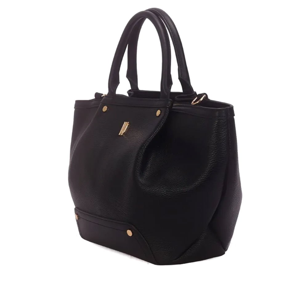 Bolsa Feminina Wj Tote Pregas Grande Preto Preto 3