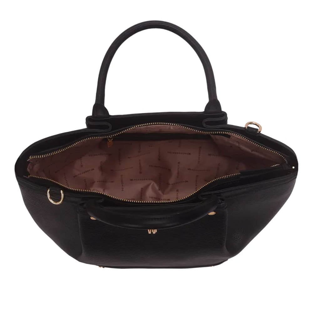 Bolsa Feminina Wj Tote Pregas Grande Preto Preto 4