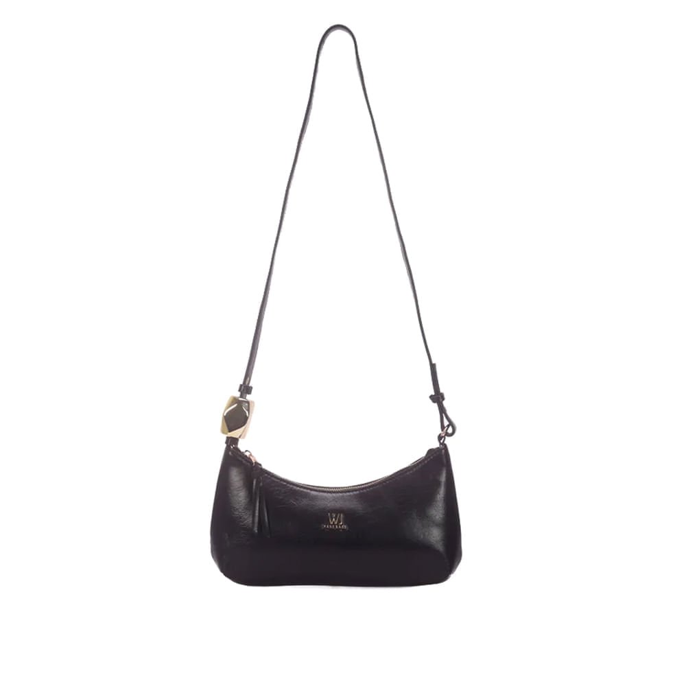 Bolsa Feminina Wj Baguete Detalhe Orgânico Preto