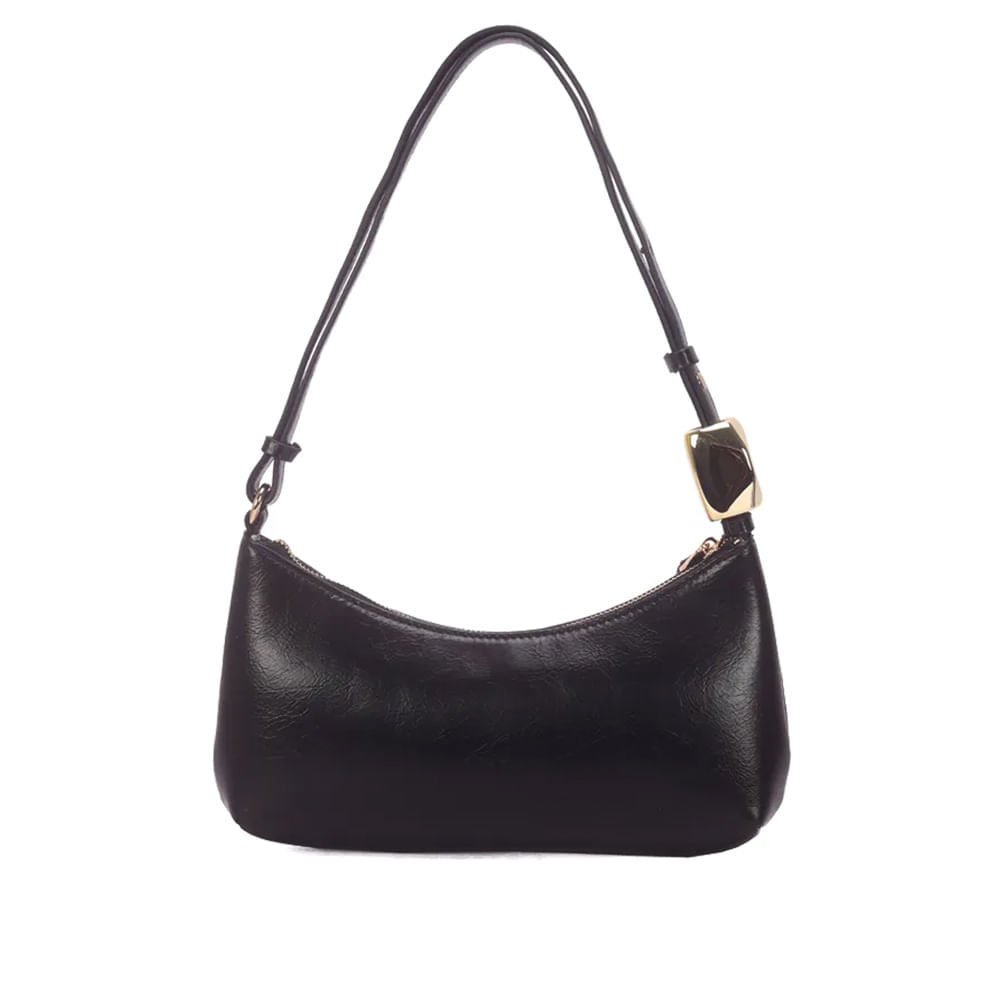 Bolsa Feminina Wj Baguete Detalhe Orgânico Preto Preto 2