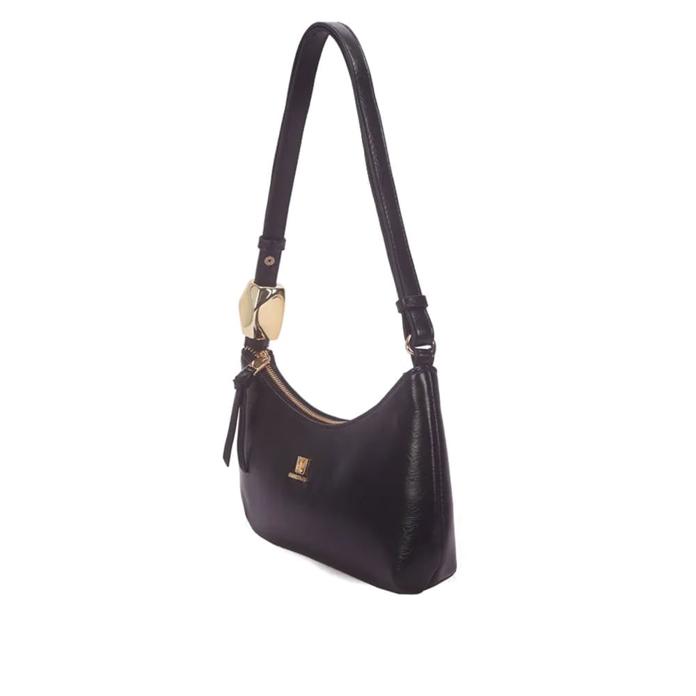 Bolsa Feminina Wj Baguete Detalhe Orgânico Preto Preto 3