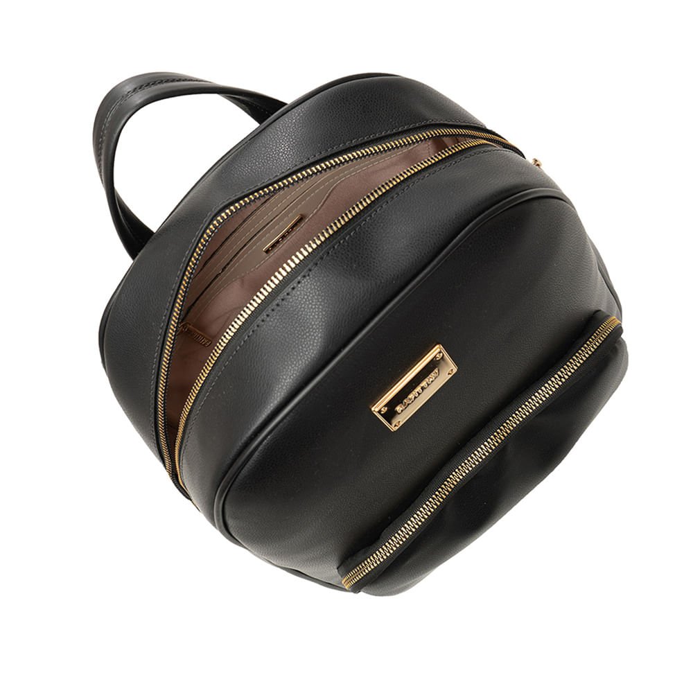Mochila Feminina Rafitthy Com Bolso Frontal Preto Preto 4
