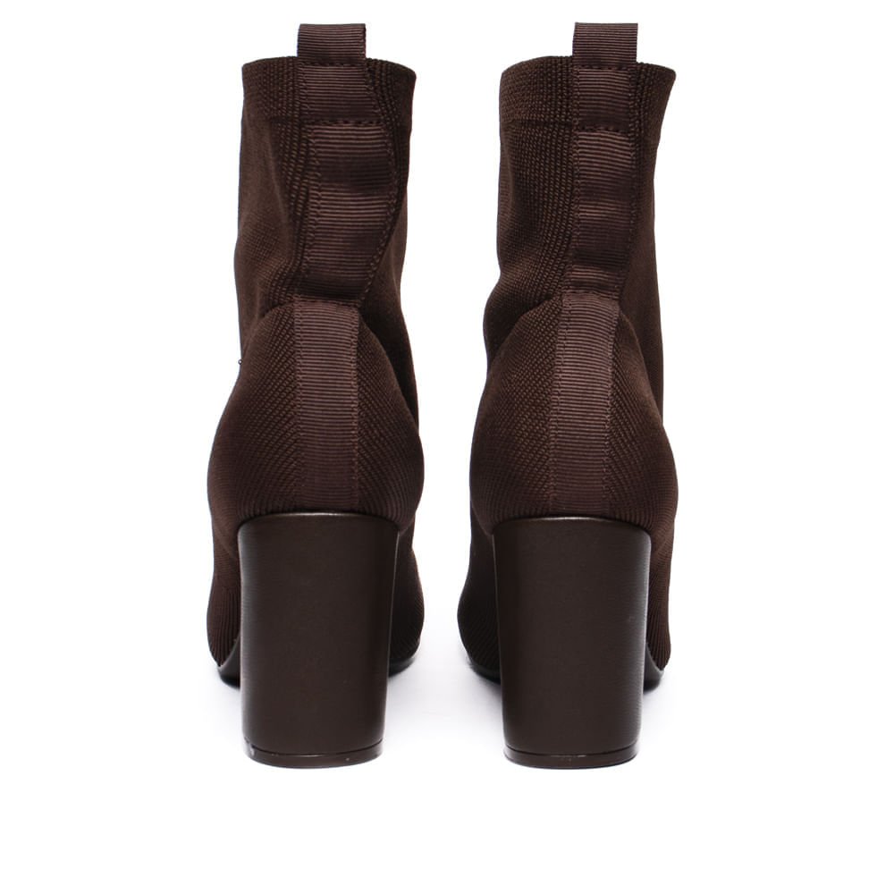 Bota Feminina Via Marte Sock Boot Knit Marrom Marrom 5